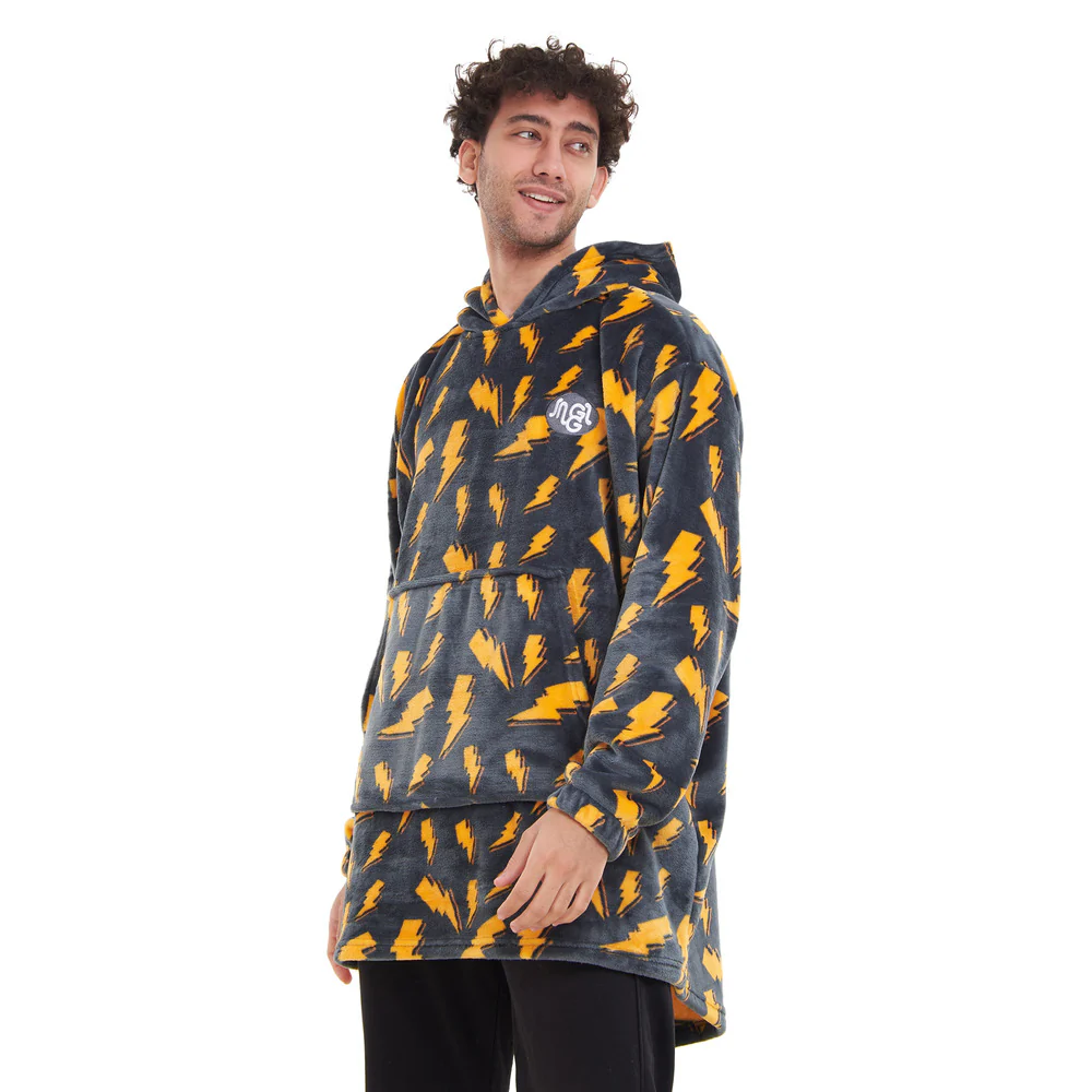 Snuggs Blanket Hoodie Dark Grey Bolt - Image 2
