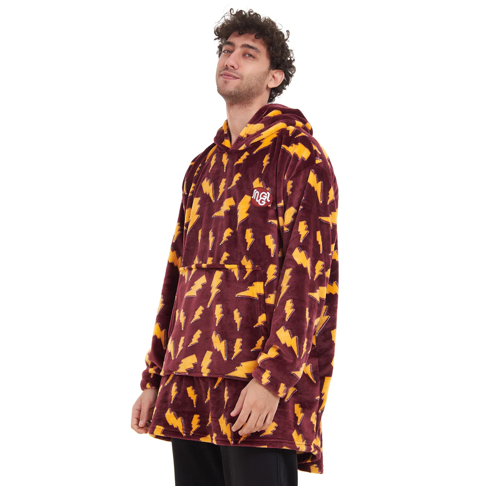 Snuggs Blanket Hoodie Dark Red Bolt - Image 3