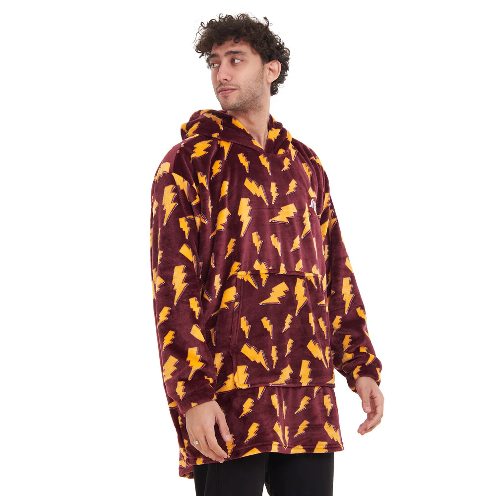 Snuggs Blanket Hoodie Dark Red Bolt - Image 4