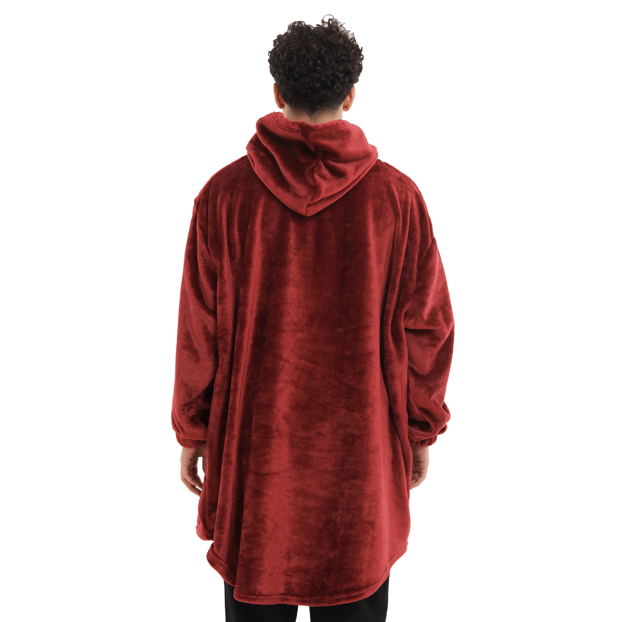 Snuggs Blanket Hoodie Dark Red Christmas Tree Pocket - Image 4
