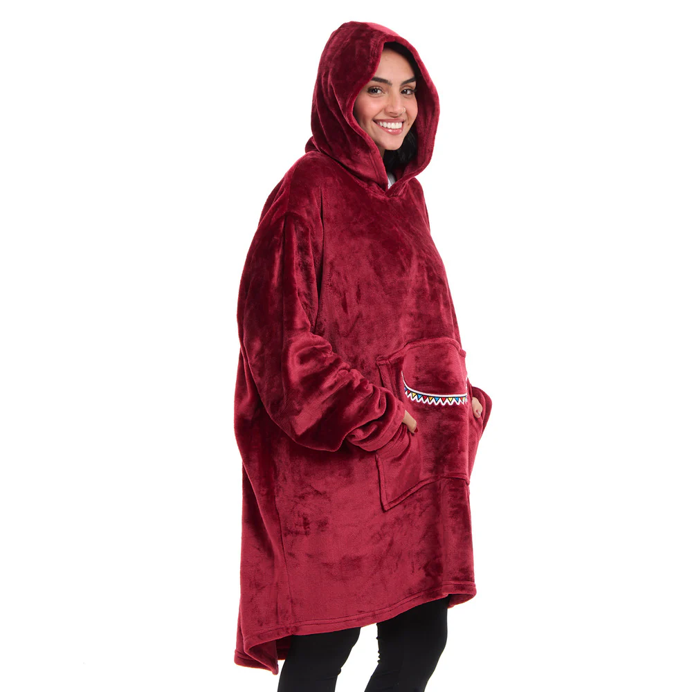 Snuggs Blanket Hoodie Dark Red مدفع رمضان - Image 4