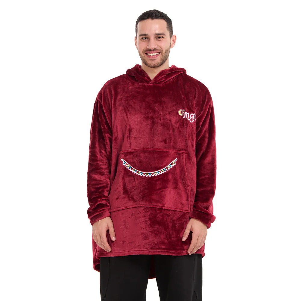 Snuggs Blanket Hoodie Dark Red مدفع رمضان - Image 5