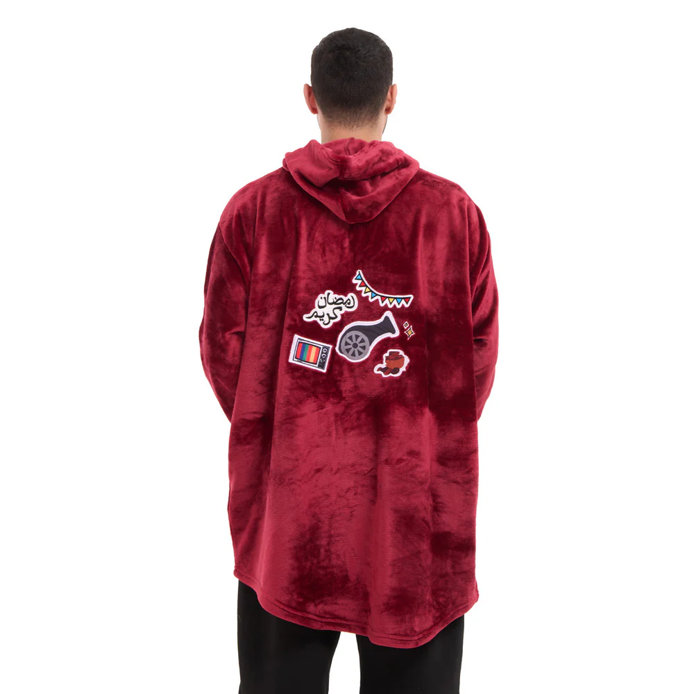 Snuggs Blanket Hoodie Dark Red مدفع رمضان - Image 7
