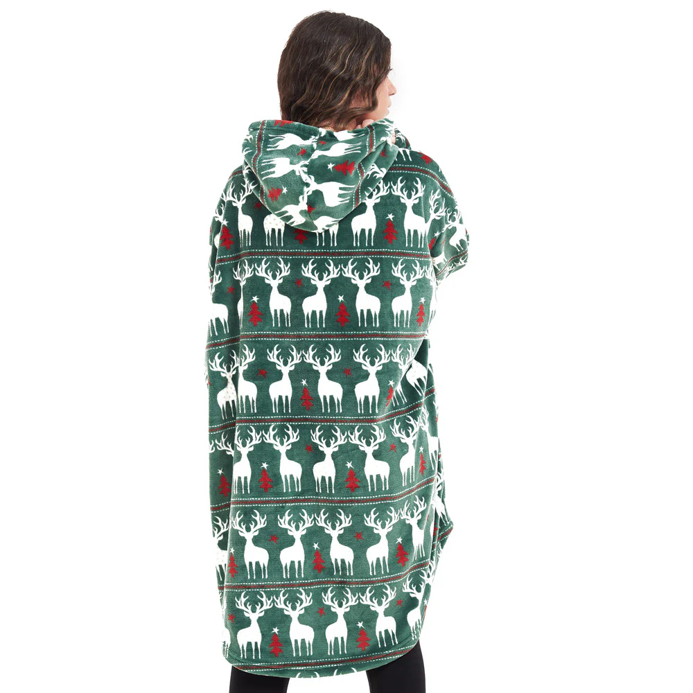 Snuggs Blanket Hoodie Green Christmas - Image 7