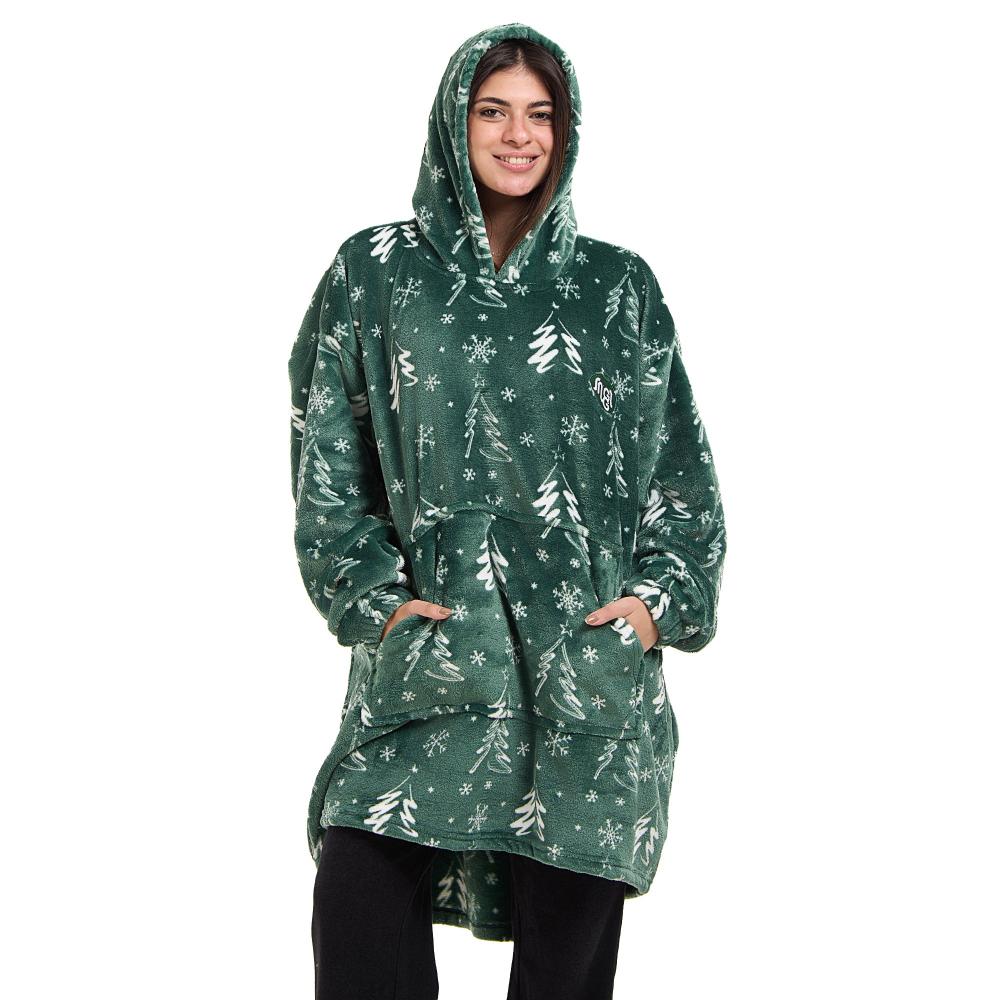 Snuggs Blanket Hoodie Green Christmas Tree - Image 2