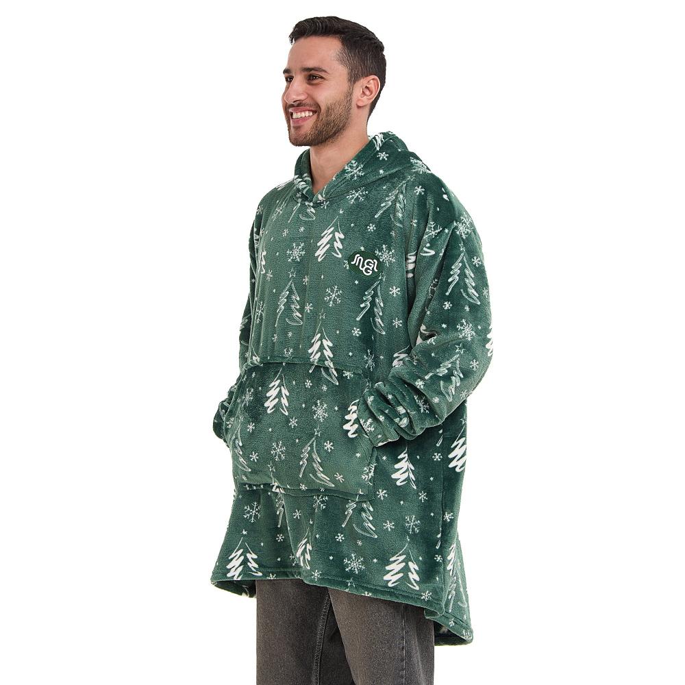 Snuggs Blanket Hoodie Green Christmas Tree - Image 3