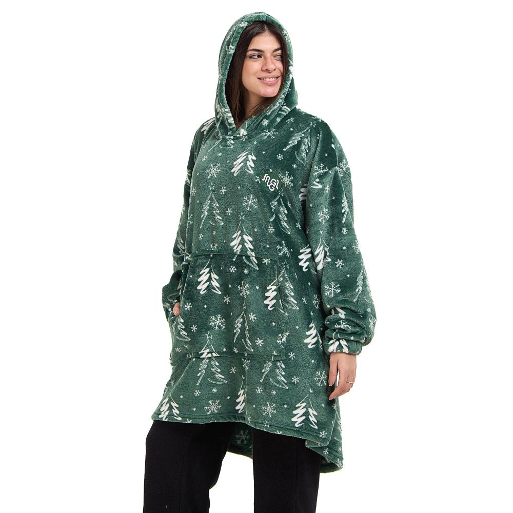Snuggs Blanket Hoodie Green Christmas Tree - Image 4