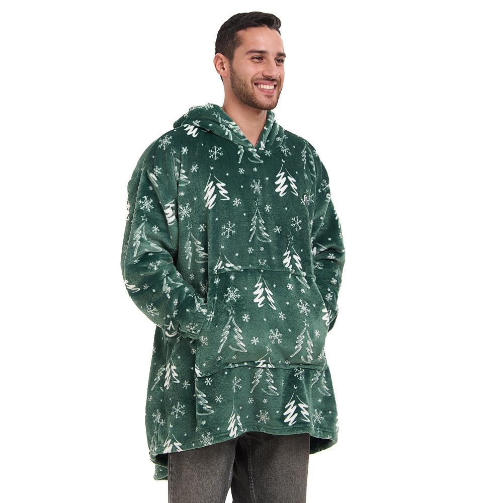 Snuggs Blanket Hoodie Green Christmas Tree - Image 5