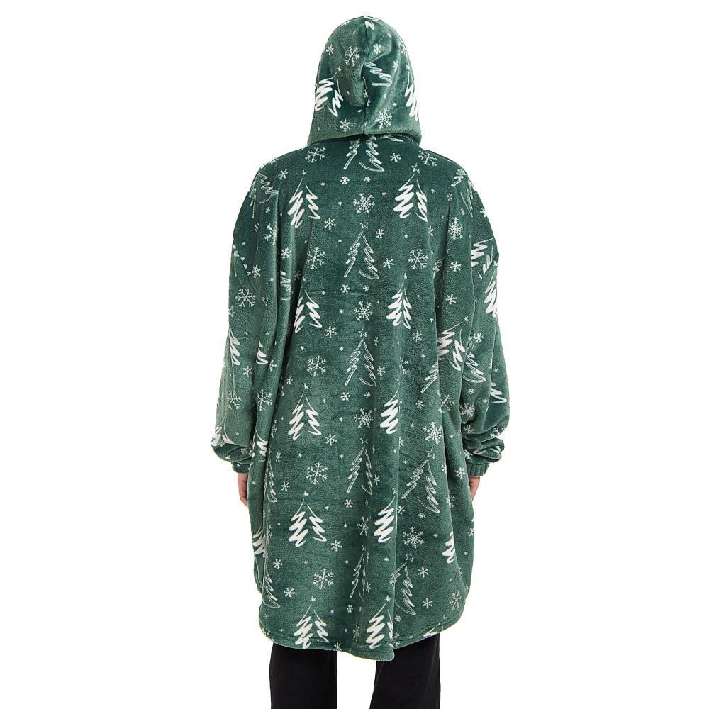 Snuggs Blanket Hoodie Green Christmas Tree - Image 8