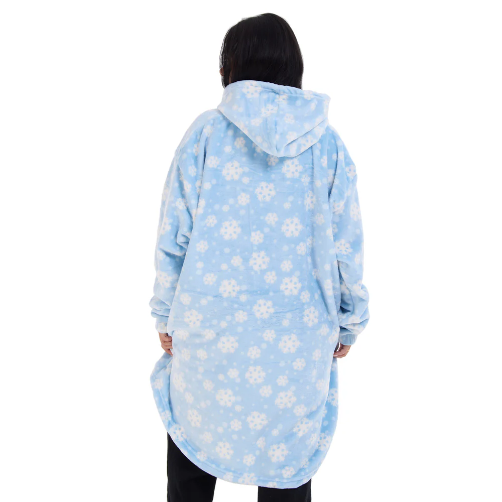 Snuggs Blanket Hoodie Light Blue Snowflakes - Image 4