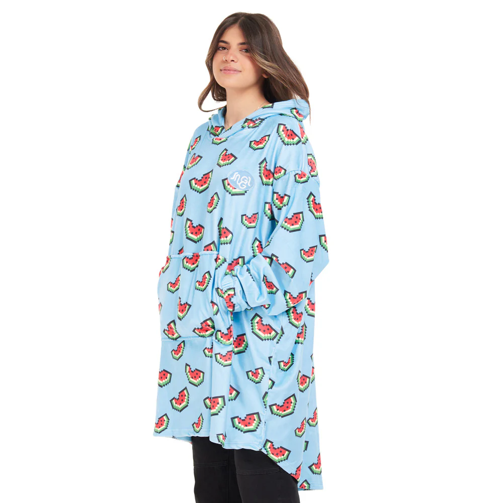 Snuggs Blanket Hoodie Light blue Watermelon - Image 2