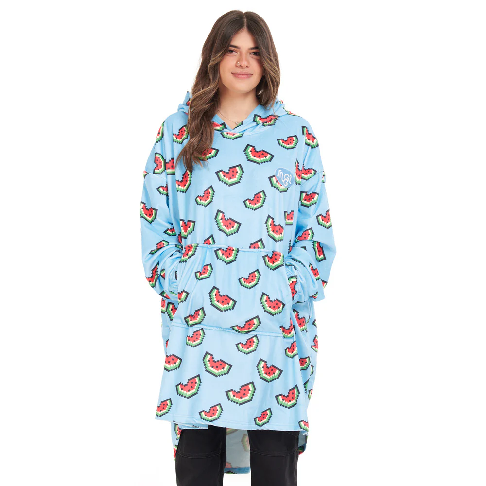 Snuggs Blanket Hoodie Light blue Watermelon - Image 3