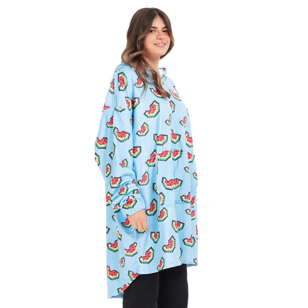 Snuggs Blanket Hoodie Light blue Watermelon - Image 4
