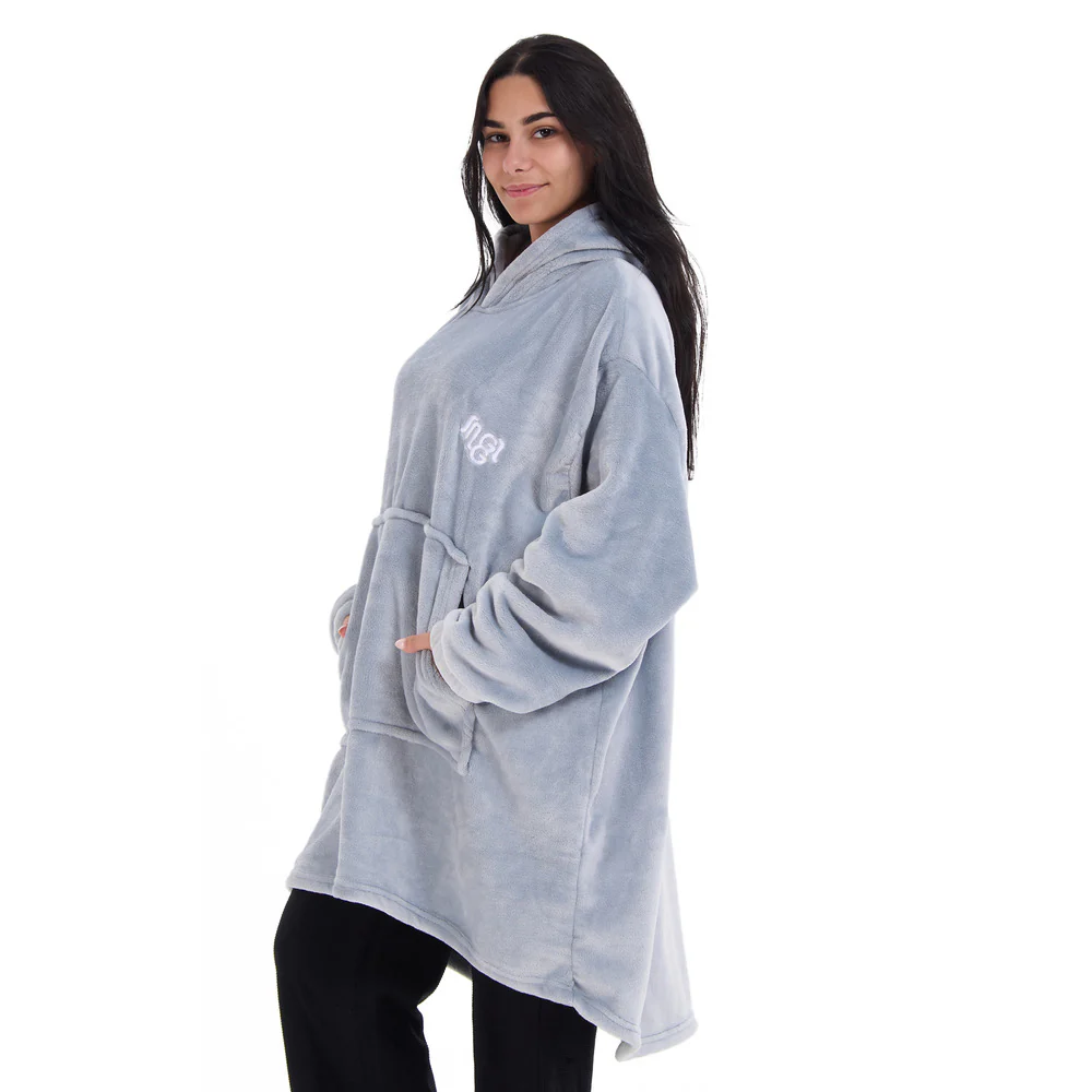 Snuggs Blanket Hoodie Light Grey - Image 5