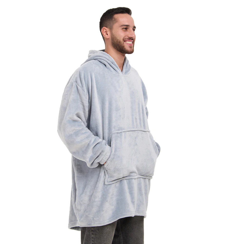 Snuggs Blanket Hoodie Light Grey - Image 6