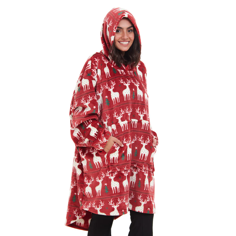 Snuggs Blanket Hoodie Red Christmas - Image 2