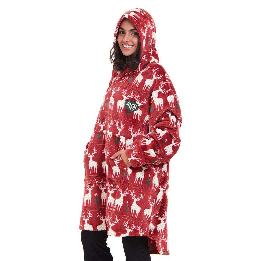Snuggs Blanket Hoodie Red Christmas - Image 3