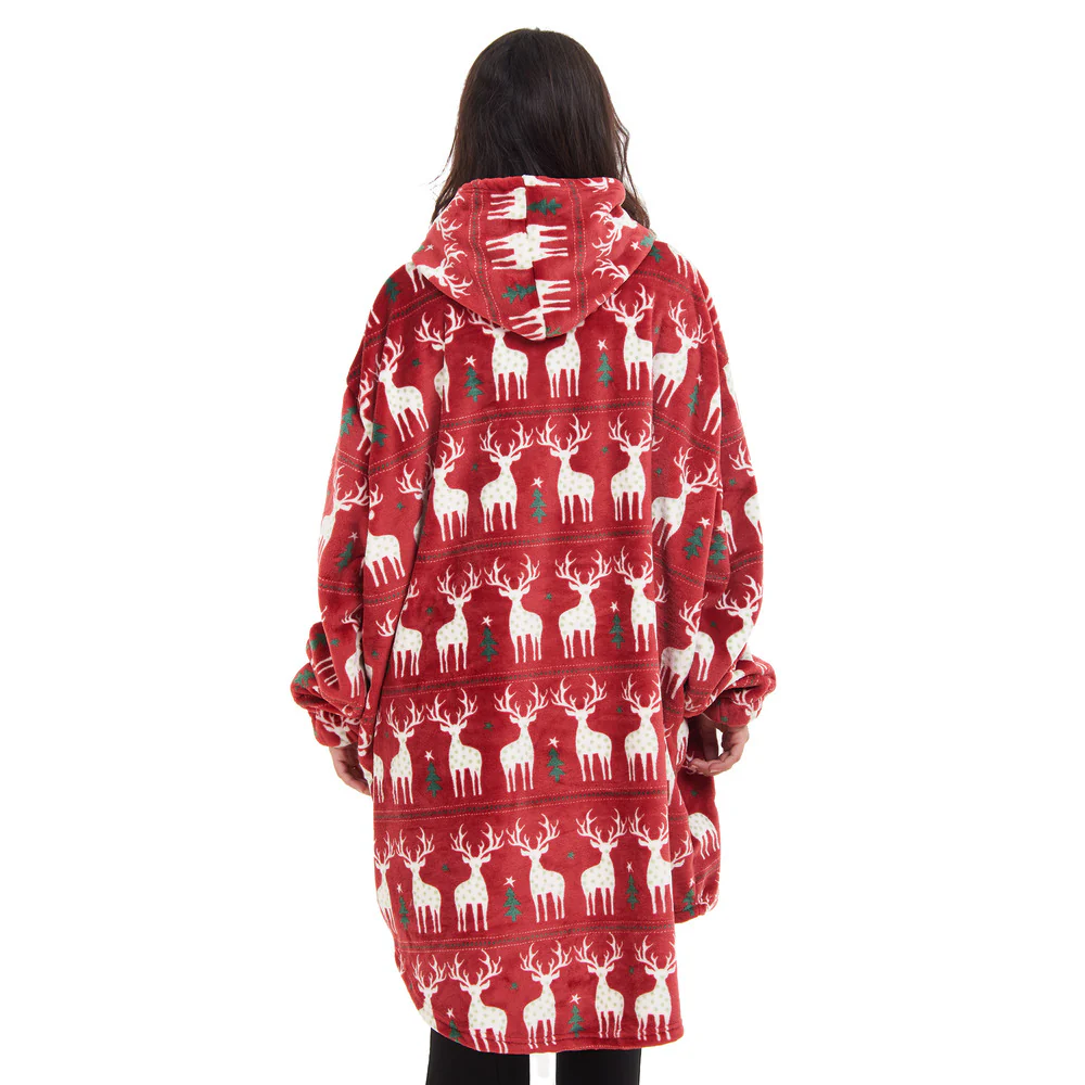 Snuggs Blanket Hoodie Red Christmas - Image 4