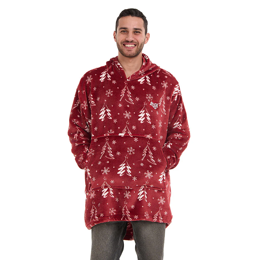 Snuggs Blanket Hoodie Red Christmas Tree - Image 2