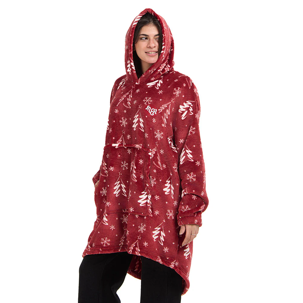 Snuggs Blanket Hoodie Red Christmas Tree - Image 7