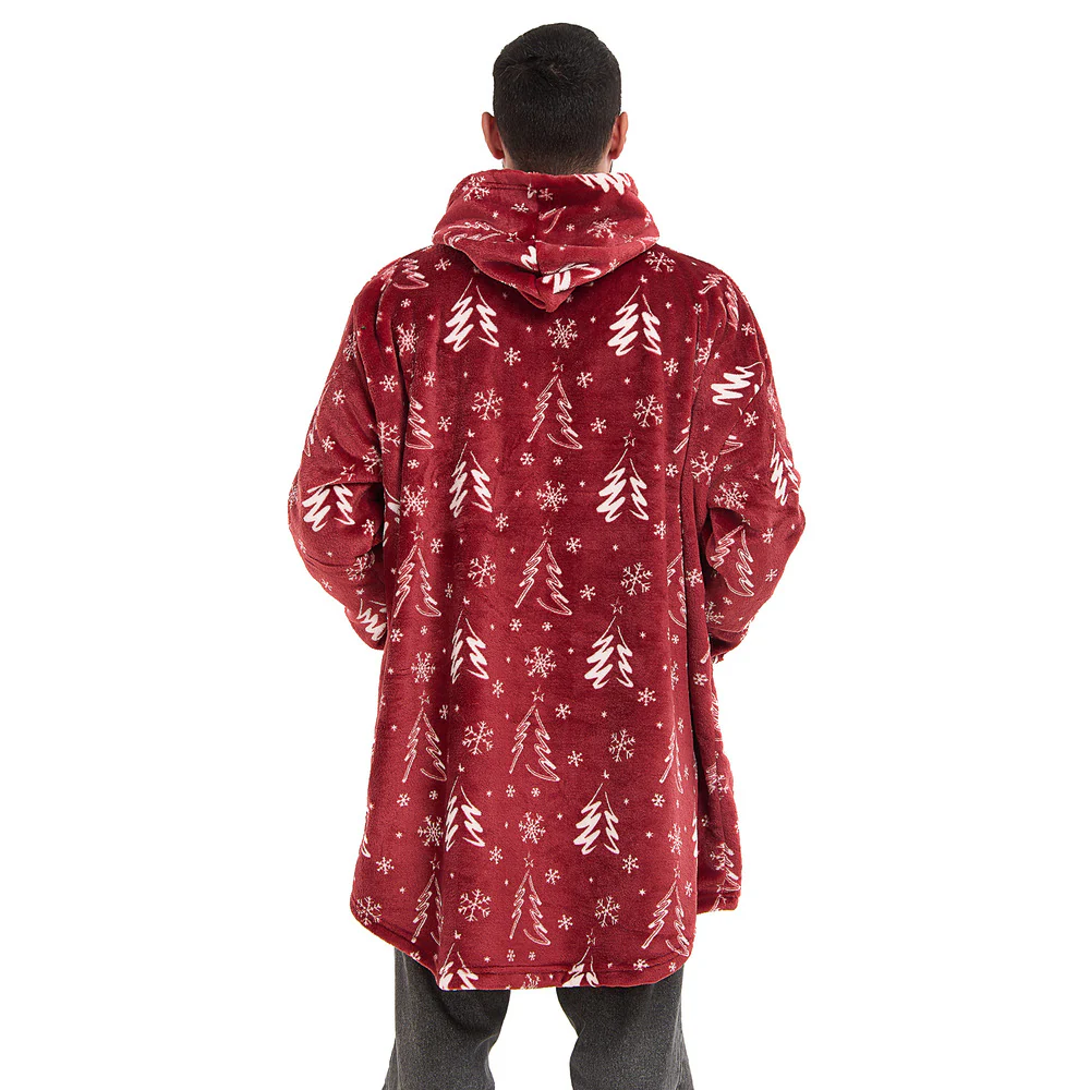 Snuggs Blanket Hoodie Red Christmas Tree - Image 8