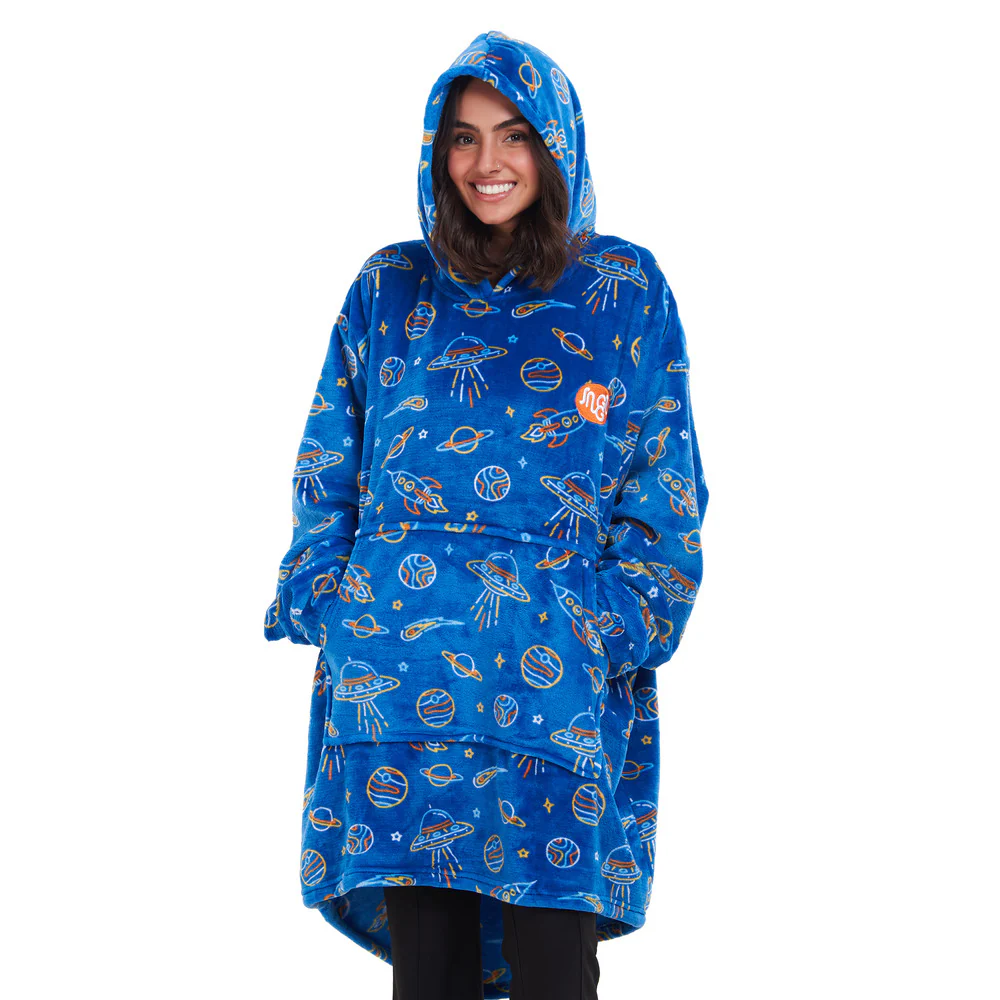 Snuggs Blanket Hoodie Royal Blue Space - Image 2
