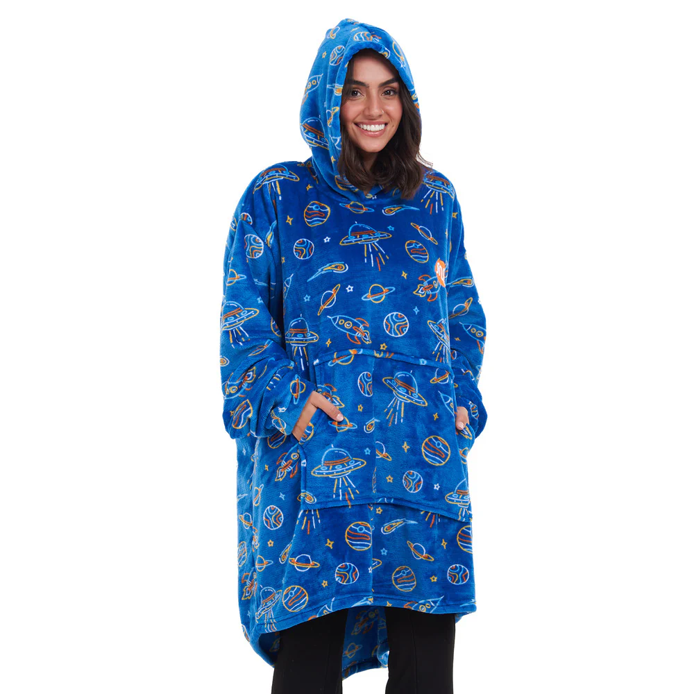 Snuggs Blanket Hoodie Royal Blue Space - Image 3
