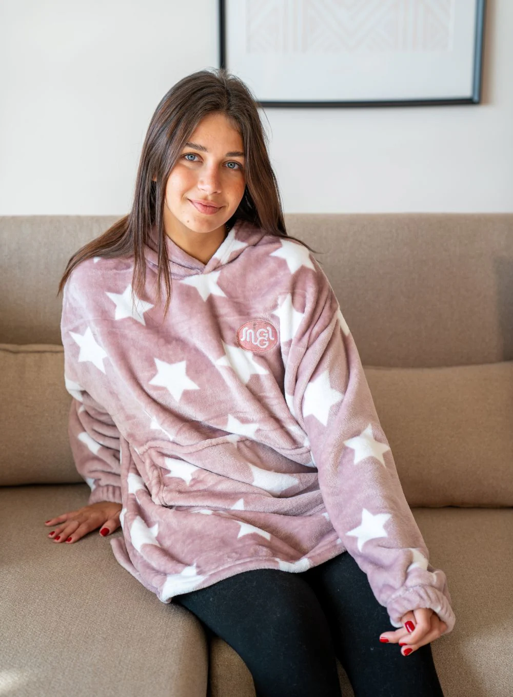 Snuggs Blanket Hoodie Stars Lilac - Image 2