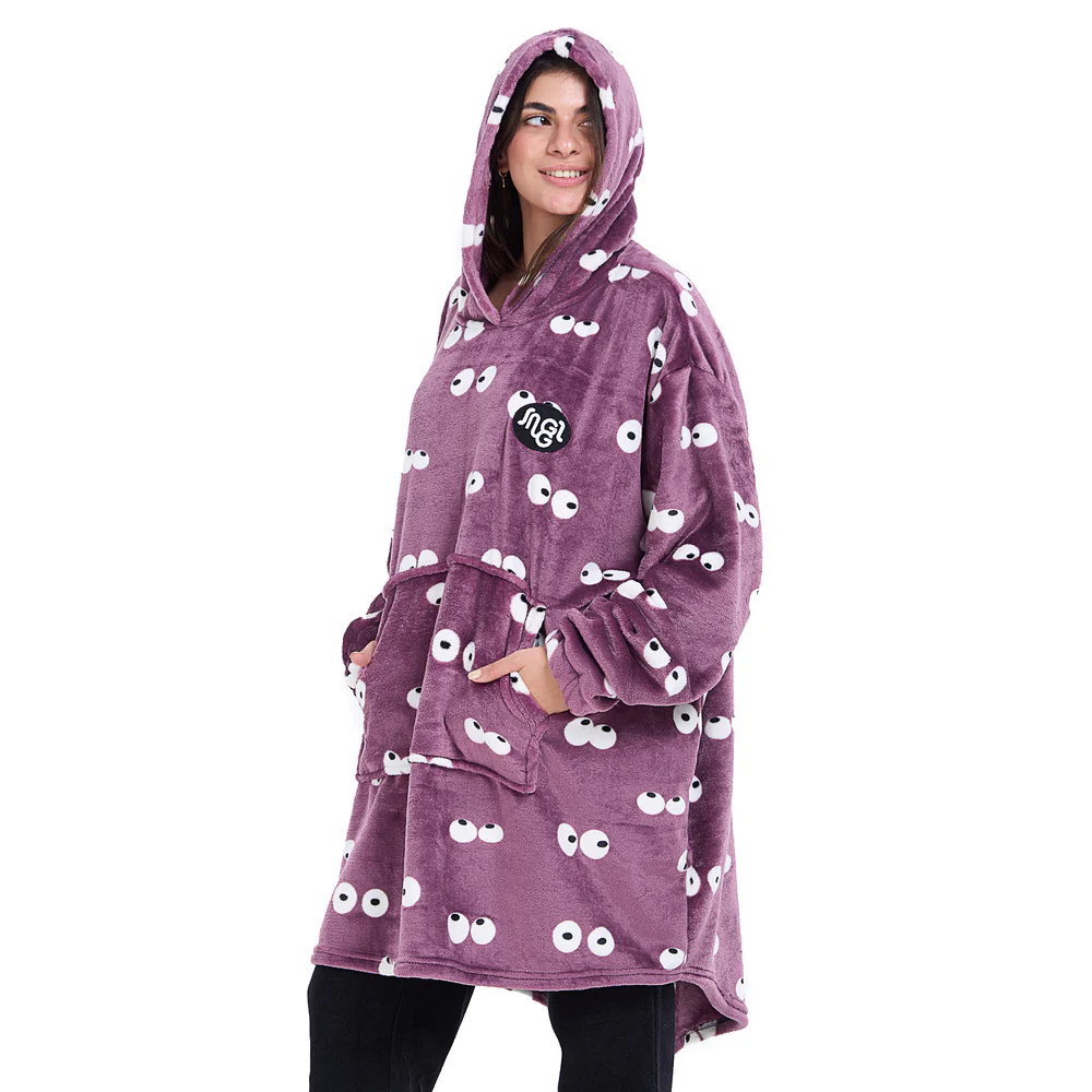 Snuggs Blanket Hoodie Mauve Eyes - Image 2