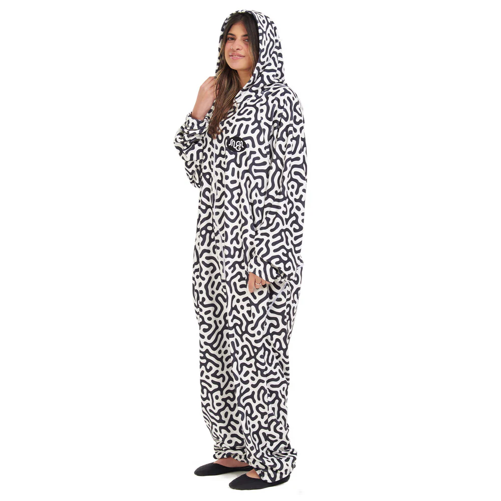 Snuggs Blanket Onesie Black Doodles - Image 2
