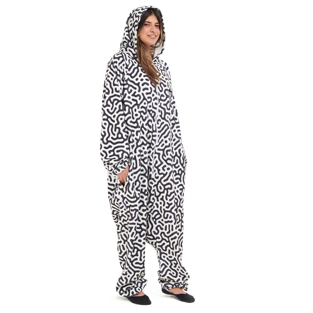 Snuggs Blanket Onesie Black Doodles - Image 4