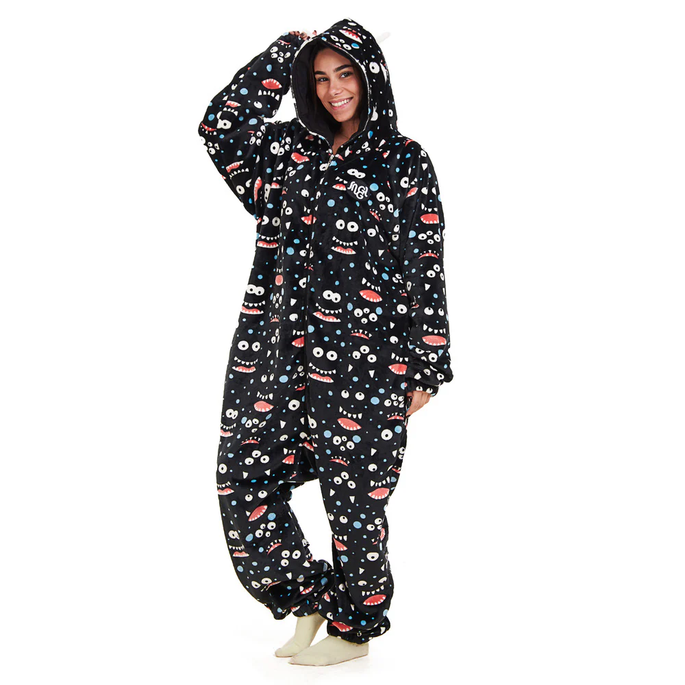 Snuggs Blanket Onesie Black monster - Image 5