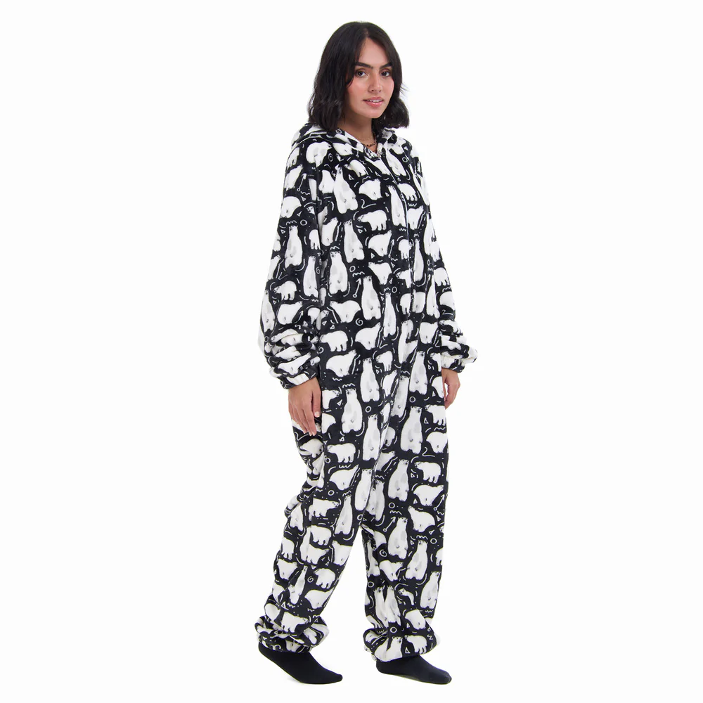 Snuggs Blanket Onesie Black Polar Bear - Image 4