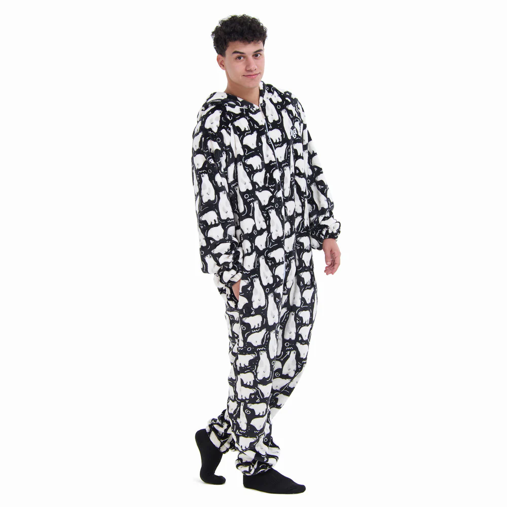 Snuggs Blanket Onesie Black Polar Bear - Image 5