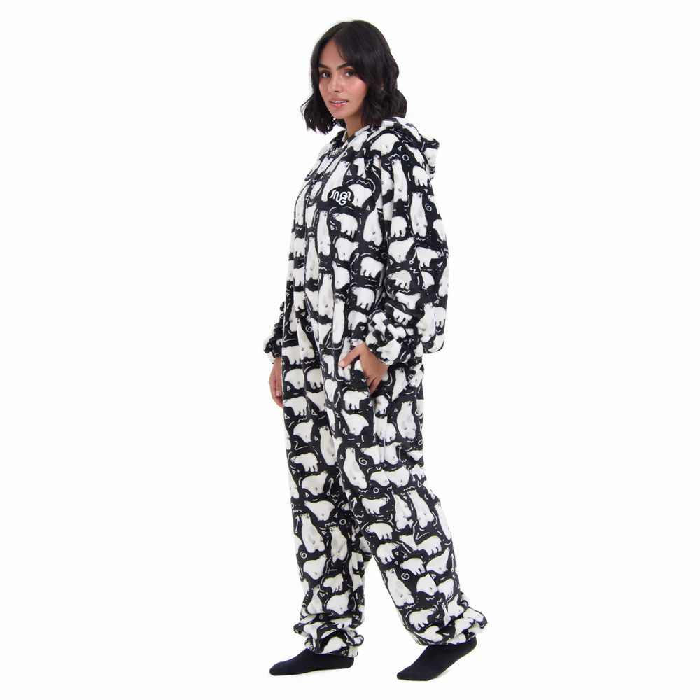 Snuggs Blanket Onesie Black Polar Bear - Image 6
