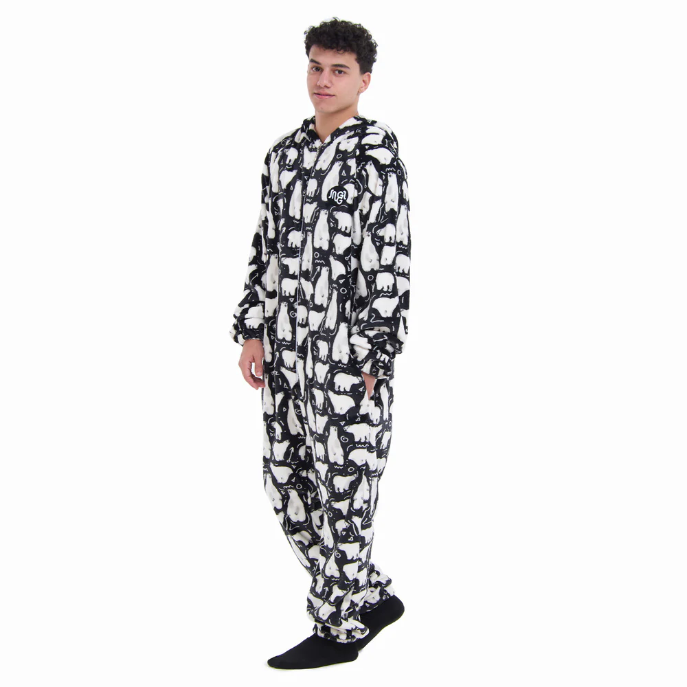 Snuggs Blanket Onesie Black Polar Bear - Image 7