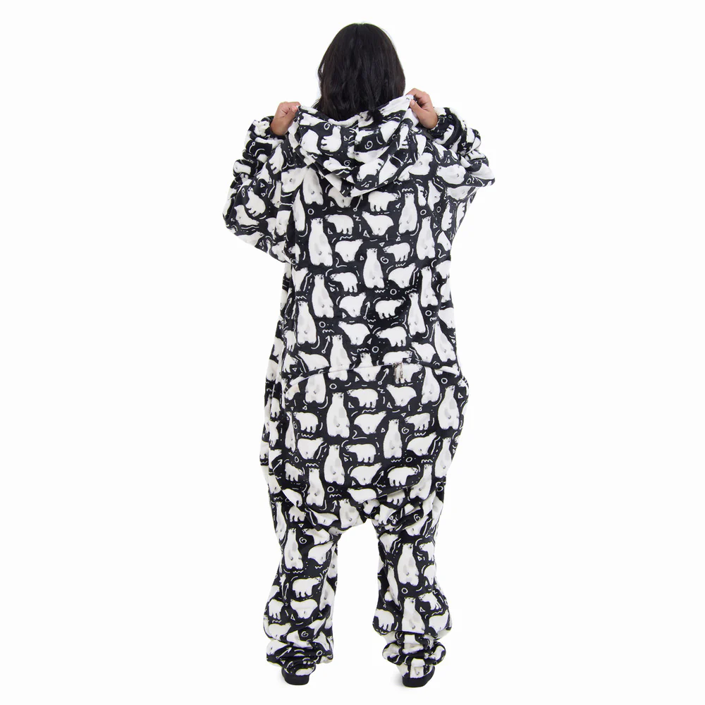 Snuggs Blanket Onesie Black Polar Bear - Image 8