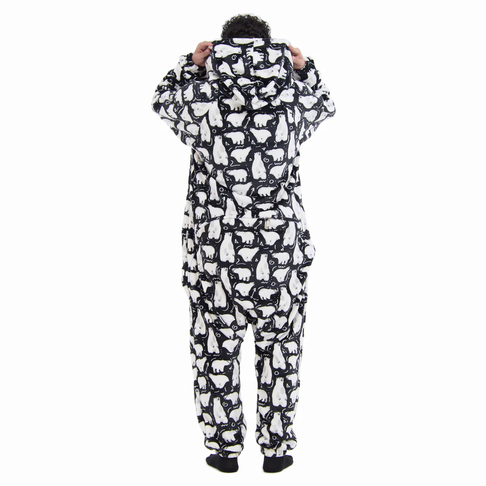 Snuggs Blanket Onesie Black Polar Bear - Image 9