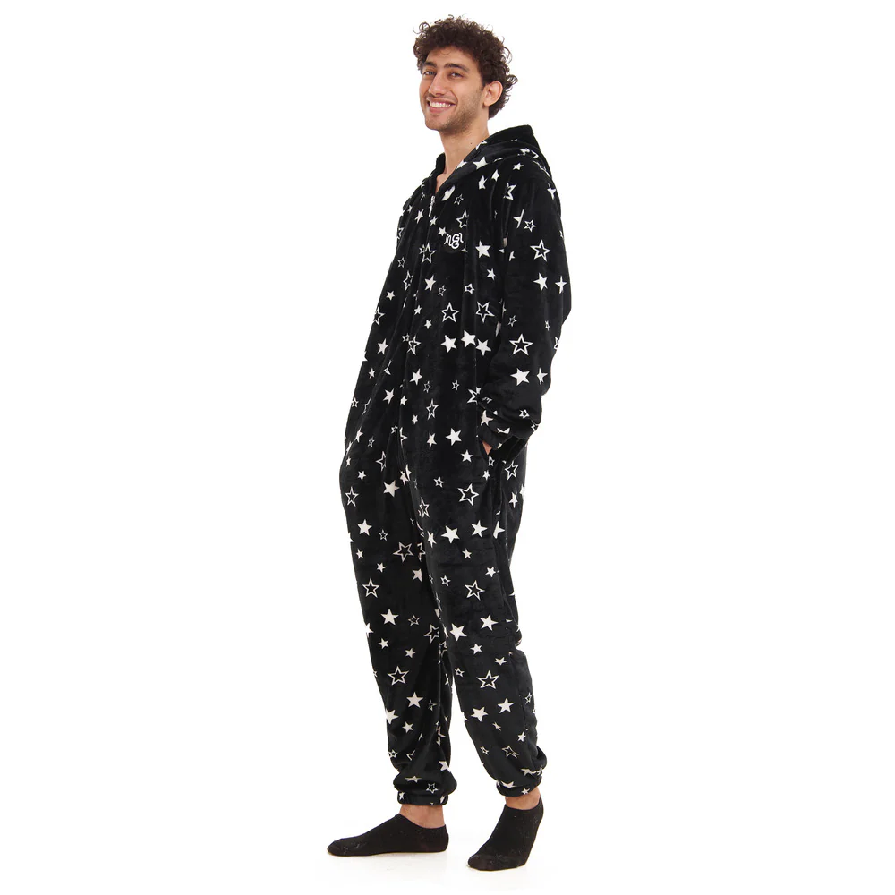 Snuggs Blanket Onesie Black With White Stars - Image 2