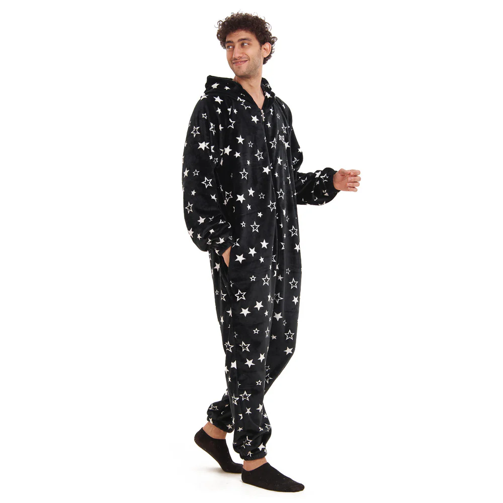 Snuggs Blanket Onesie Black With White Stars - Image 4