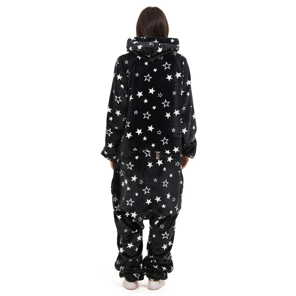 Snuggs Blanket Onesie Black With White Stars - Image 7