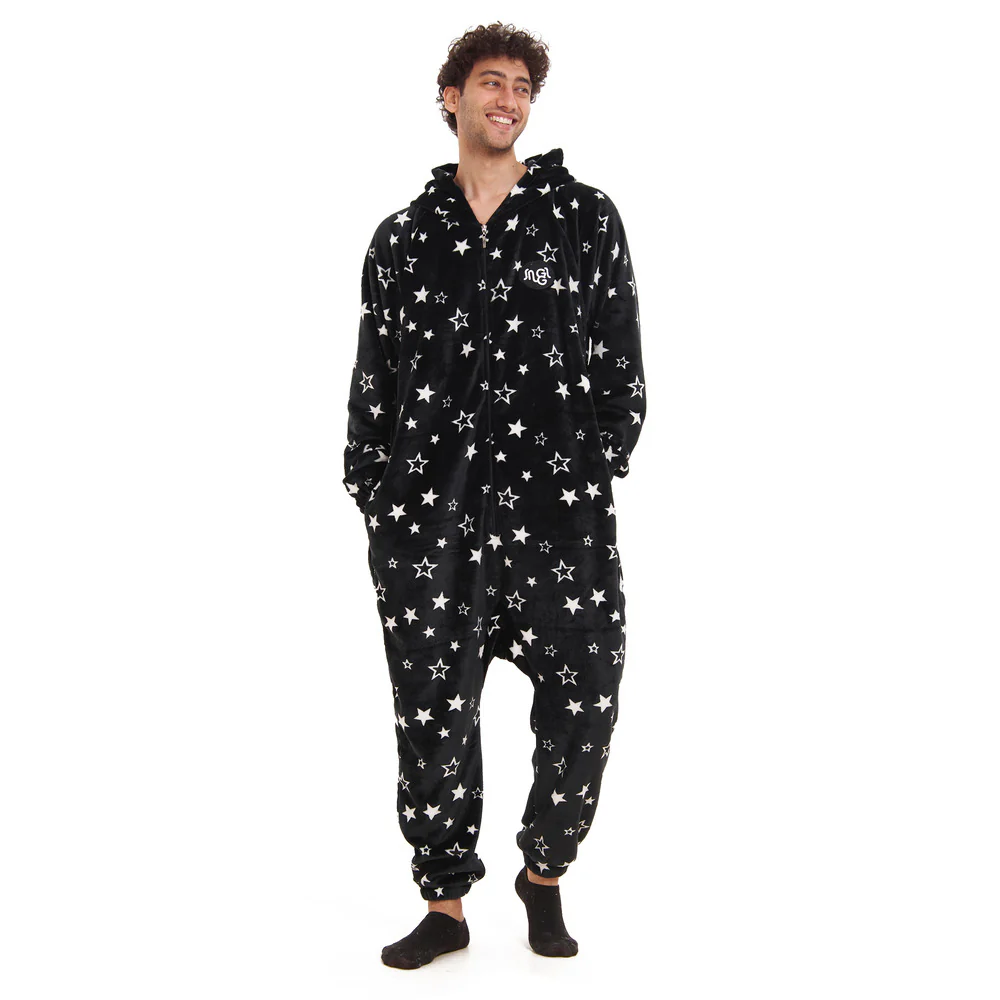 Snuggs Blanket Onesie Black With White Stars - Image 8