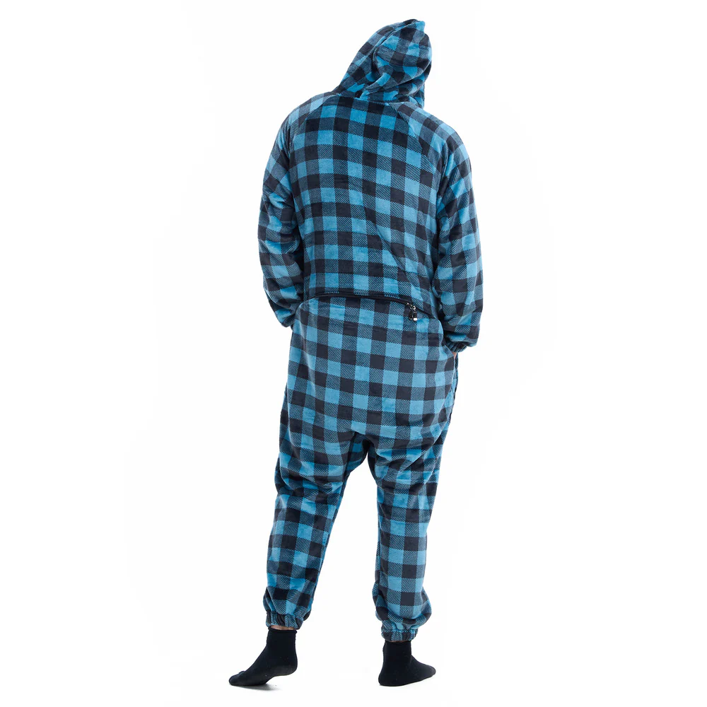 Snuggs Blanket Onesie Blue Checkered - Image 8