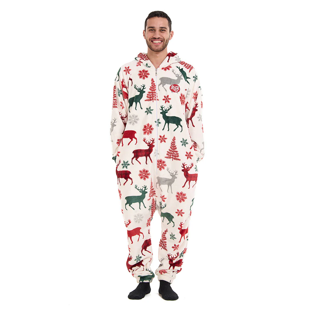 Snuggs Blanket Onesie Christmas White Deer - Image 2