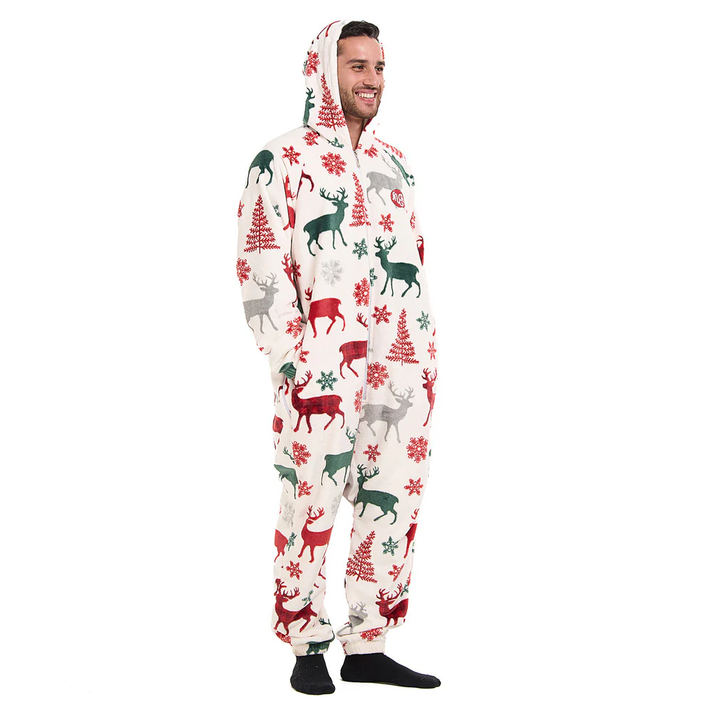 Snuggs Blanket Onesie Christmas White Deer - Image 4