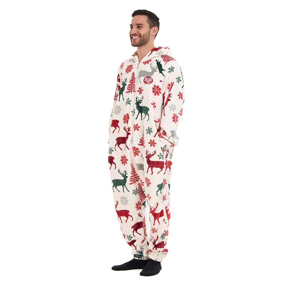 Snuggs Blanket Onesie Christmas White Deer - Image 7