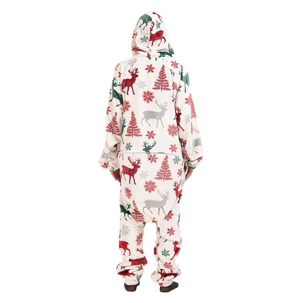 Snuggs Blanket Onesie Christmas White Deer - Image 8