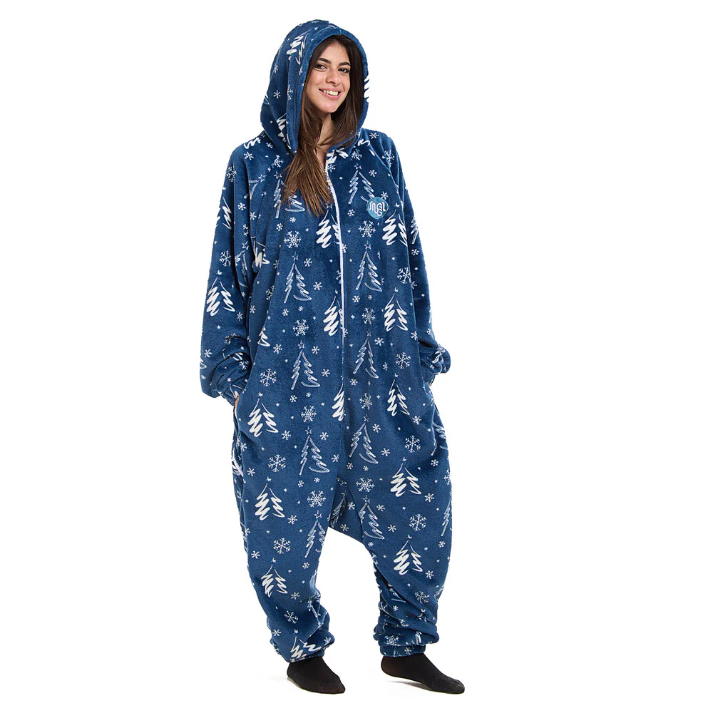 Snuggs Blanket Onesie Blue Christmas Tree - Image 3