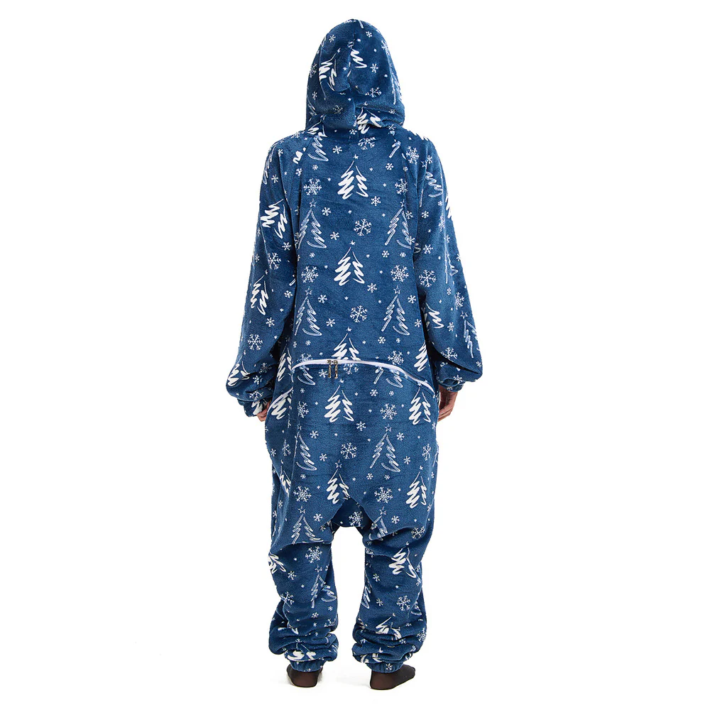 Snuggs Blanket Onesie Blue Christmas Tree - Image 6