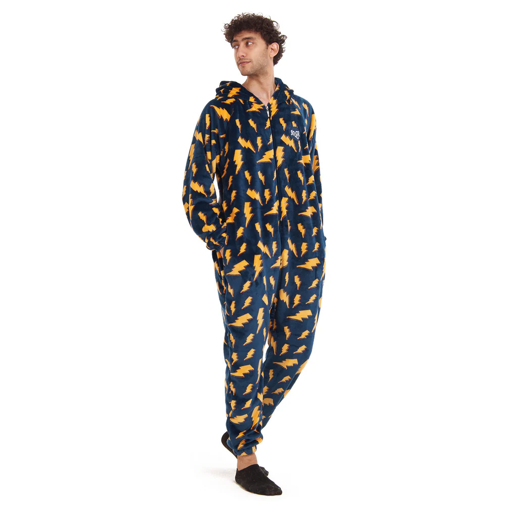 Snuggs Blanket Onesie Dark Blue Bolt - Image 2